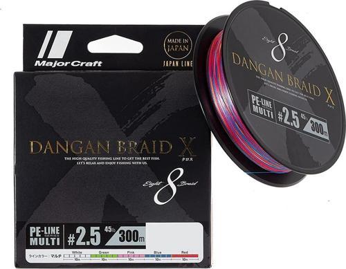 Dangan Braid X 8X İp Misina PE 2.5 0.22mm 45lb/20.4kg 300mt Multi