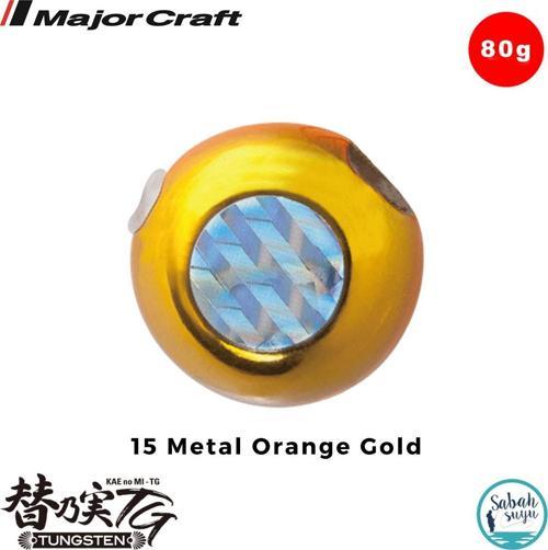 TMTG-Head Tungsten Slider Tai Rubber Jig 80gr #15 Metal Orange Gold