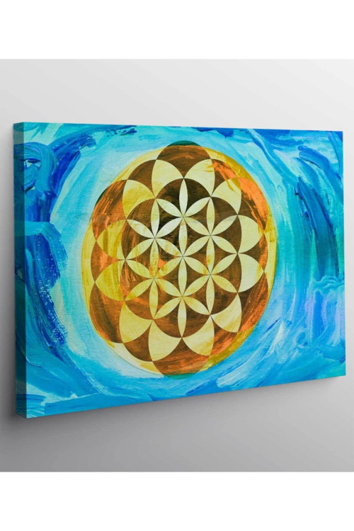 Yaşam Çiçeği Sri Yantra Kanvas Tablo