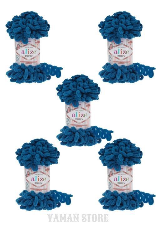 Puffy 5 Adet Yumak 637 Havaç El Örgü Ipi Battaniye Atkı Örtü Ipliği