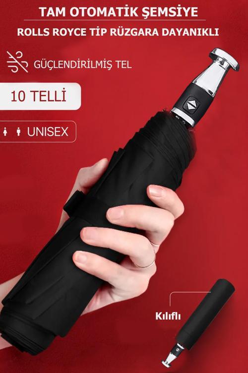 10 Tel Rolls Royc Model Aç Kapa Rüzgarda Kırılmaz Fiber Şemsiye