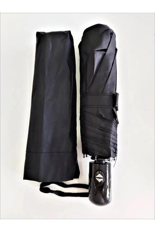 Su Geçirmez 8 Telli Siyah Şemsiye