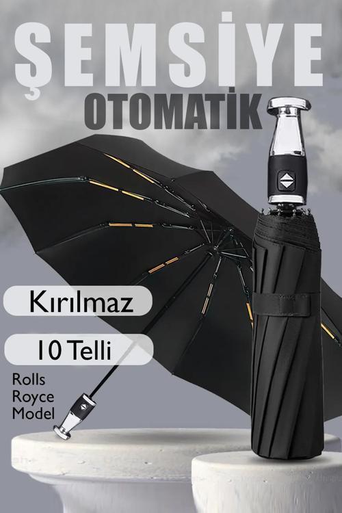 Tam Otomatik Roll Royce Model Şemsiye 10 Fiber Tel Rüzgarda Kırılmaz Şemsiye
