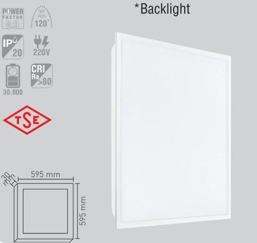 BACKLİGHT 48W 60X60 LED PANEL ILIK BEYAZ 4000K