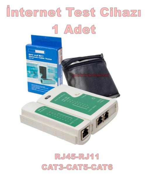 Kablo Test Aleti RJ-45 RJ-12 RJ-11 Cat-6 (Web İnternet Kablosu Network Cable Tester)