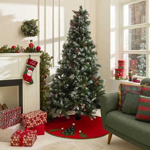 New Year Yılbaşı Karlı Kokina ve Kozalaklı Yılbaşı Çam Ağacı 210 cm 1093 Dal