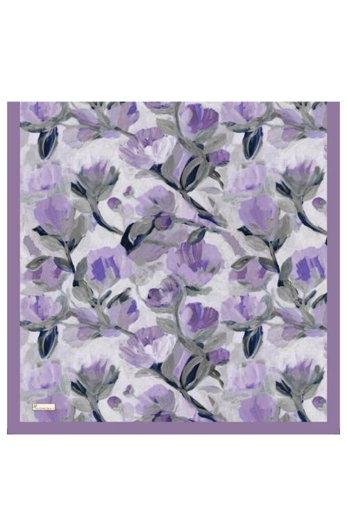 Floral Brush Şal-Lila