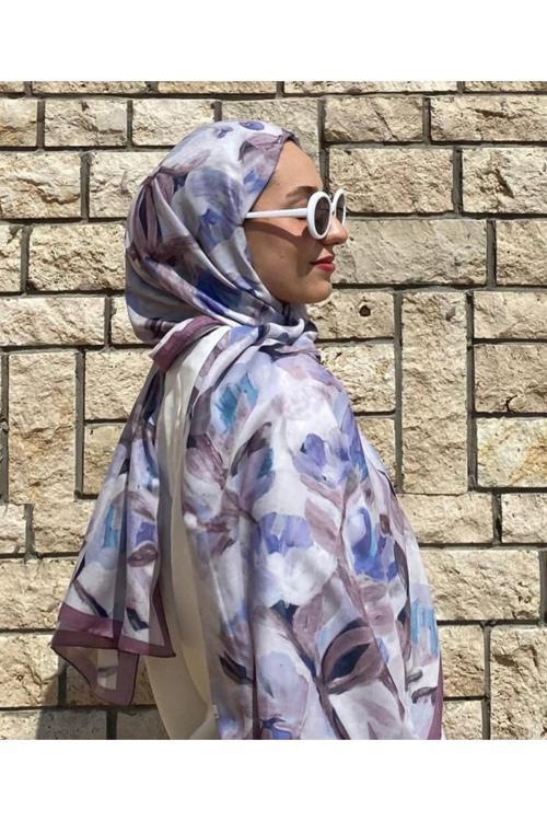 Floral Şal-Mürdüm
