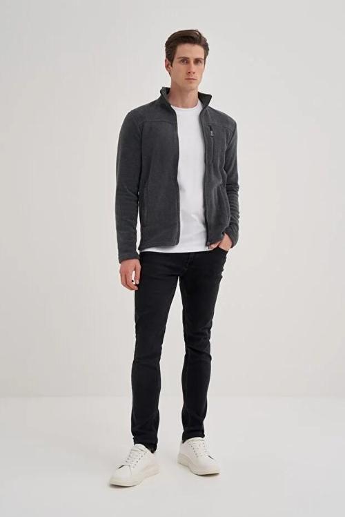 CAZ 56330 DİK YK. POLAR SWEAT HIRKA ANTRASİT