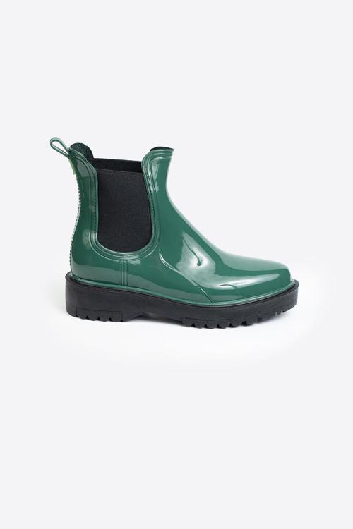 Kadın Parlak Chelsea Yağmur Botu –Kalın Taban Bot