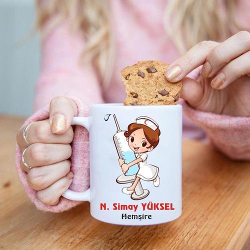 Kişiye özel Hemşire temalı kupa bardak V2 IDBK12
