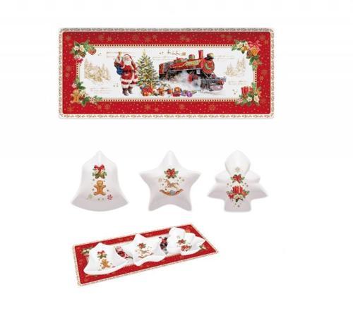 4 Parça Porselen Meze Seti 36 x 16 cm