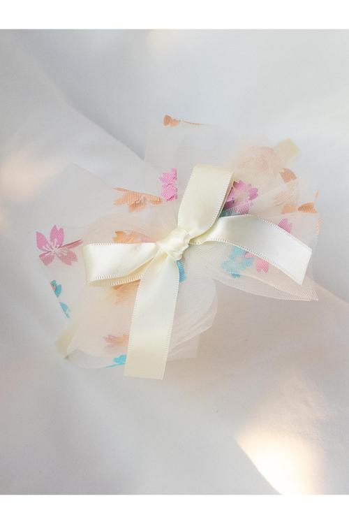 Çiçek Desenli Çocuk Taç Tüllü Fiyonklu Çocuk Tacı