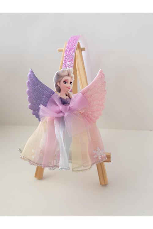 Trend Pembe Mor Kostüm Elsa Kız Çocuk Taç