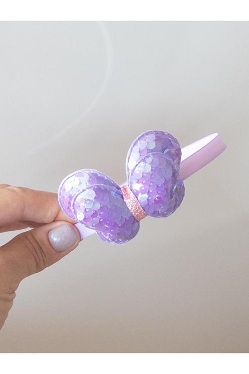 Kelebekli Çocuk Taç Mor Pullu Çocuk Tacı