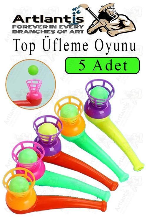 Top Üfleme Oyunu 5 Adet Saksafon Üfleme Nefes Oyuncağı Üfleme Düdüğü Oyuncak Karne Sınıf Çocuk Hediye