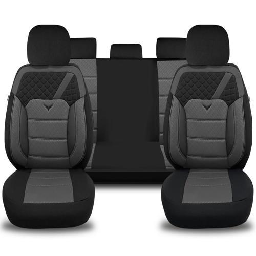 Her Araca Uyumlu Oto Koltuk Kılıfı Tam Set Gofraj / Gri