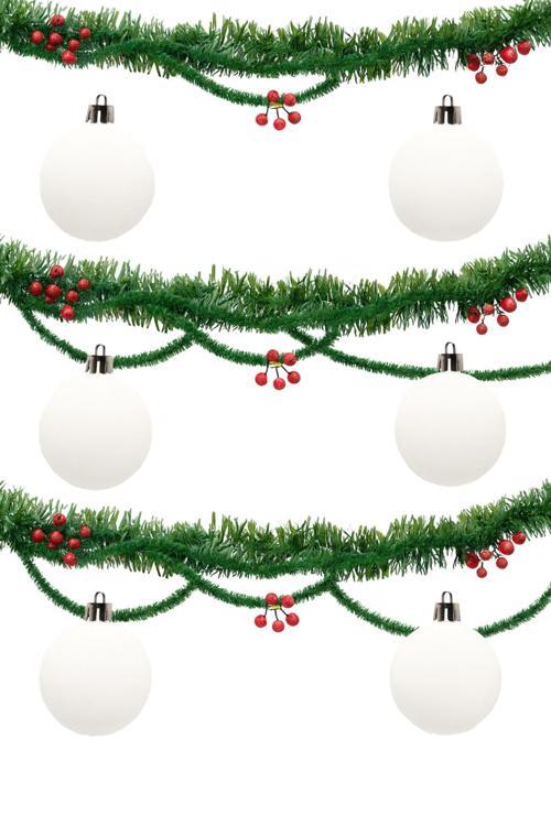 Yılbaşı Çam Ağacı Süsü Beyaz 8 Cm Mat 6lı Cici Top