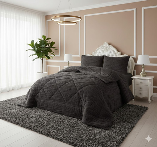 COMFORT YORGAN SETİ ÇİFT KİŞİLİK IVY ANTRASİT