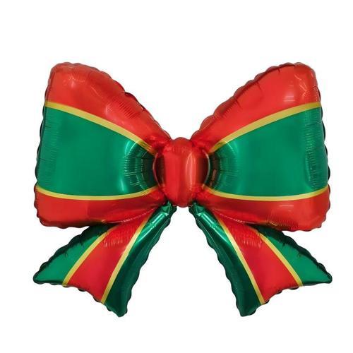 Yılbaşı Partisi Yeşil Kırmızı Kurdela Şekilli Folyo Balon