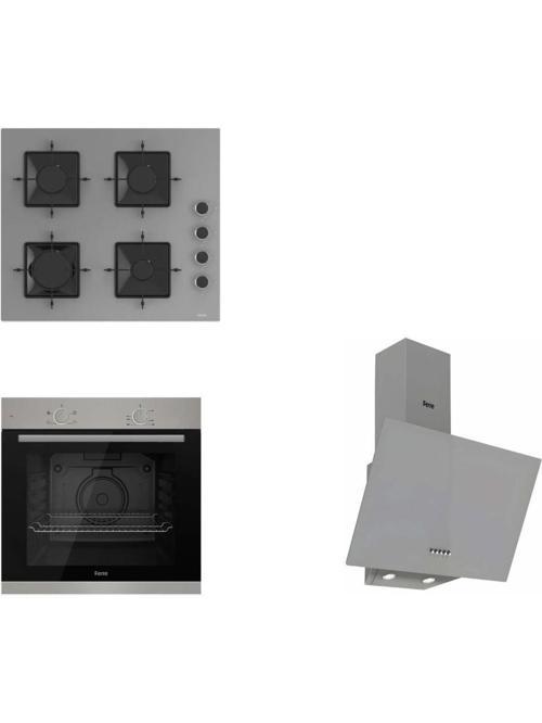 Pure Ss Serisi Gri Cam Ankastre Set D088 - Ss208 - Xe61mdv