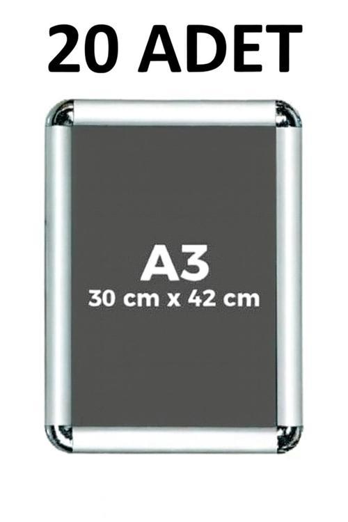 20 Adet A3 Eko Seri Çerçeve Rondo Köşe Aç Kapa Açılır Kapa