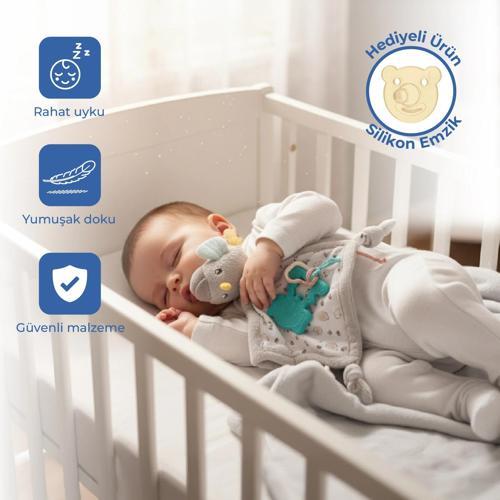 926 Birdy Diş Kaşıyıcılı + Silikon Emzik Hediyeli Uyku Arkadaşım Kahve