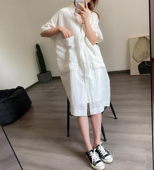 Günlük Cep Detaylı Salaş Kadın Elbise