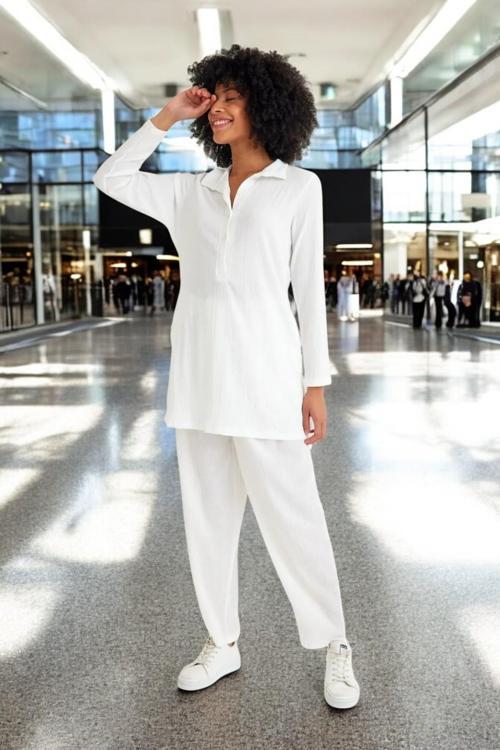 Baharlık Gömlek Yaka Rahat Elbise