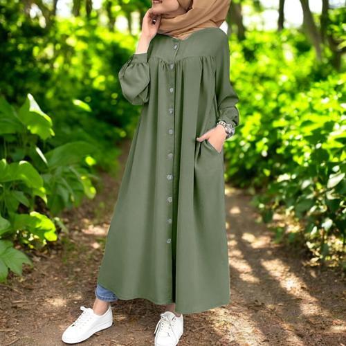 Gömlek Yaka Yazlık Keten Elbise