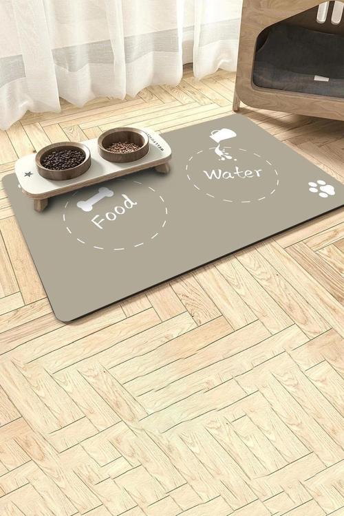 Food Water Krem Evcil Hayvan Beslenme Matı Sıvı Geçirmez Kedi Köpek Mama Paspası 50x70cm
