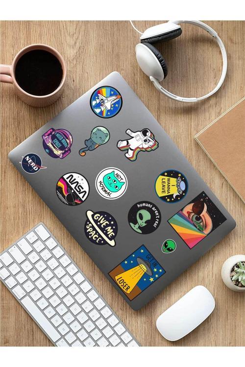 - Space Uzay Temalı Laptop Notebook Tablet Sticker Seti