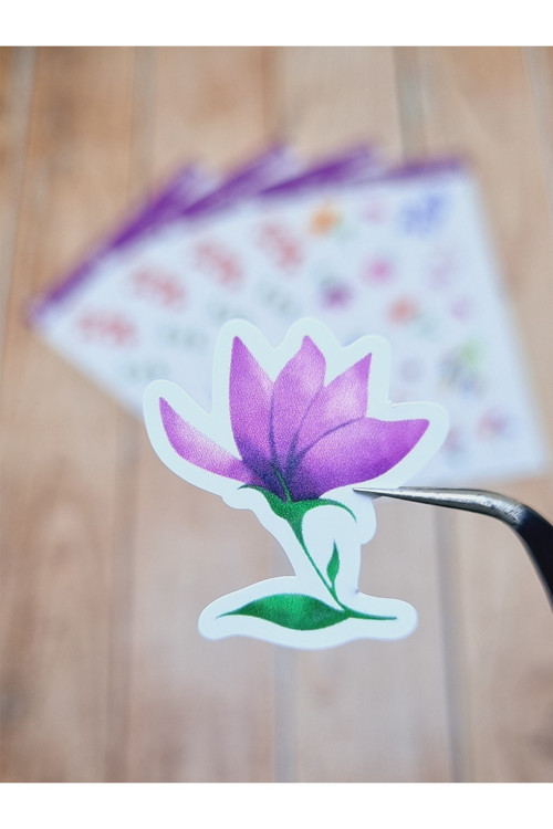 - Floral & Leaf Temalı Laptop Notebook Telefon Tablet Ajanda Sticker Seti