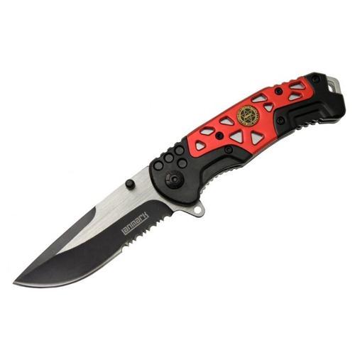 MX10B Kırmızı Testereli Outdoor Çakı 21 cm - Otomatik, Perçinli