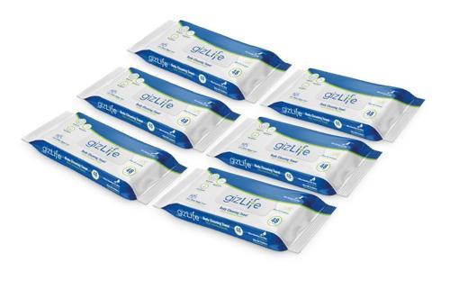 GIZLIFE Vücut Temizleme Mendili 6 Paket 288 Yaprak