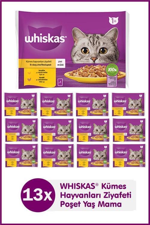 Tavuklu ve Hindili Yetişkin Kedi Yaş Maması 4X85 gr (13 Paket,52 Adet Tekli)