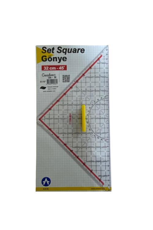 Kampüs Kırtasiyem Geoder Cetvel Çok Fonksiyonlu Üçgen Cetvel 32 Cm 082
