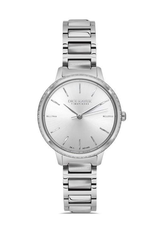 DK.1.AG1400.01 Çelik Kasa Çelik Kordon 5 Atm Suya Dayanıklı Metalik Renk Kadın Kol Saati