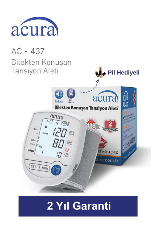 Ac-437S Türkçe Konuşan Bilekten Ölçen Tansiyon Aleti
