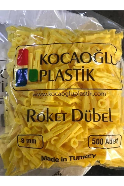 10 Mm Plastik Sarı Roket Dübel A Kalite ( 500 Adet )