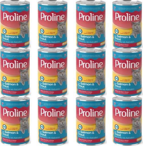 Somonlu ve Alabalıklı Sos İçinde Et Parçacıklı Yetişkin Kedi Konserve x 12 Adet