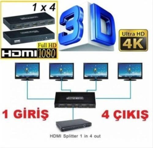 Splitter 4 Lü 1 Giriş 4 Çıkış Ultra Hd Hdmı Çoklayıcı Pc Xbox Dvd Uyumlu