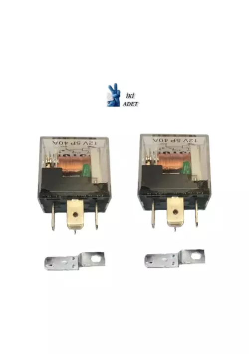 İki Adet Mini Role 12v. 5 Uçlu. 40 A. Far. Korna. Fan. Lpg Röle