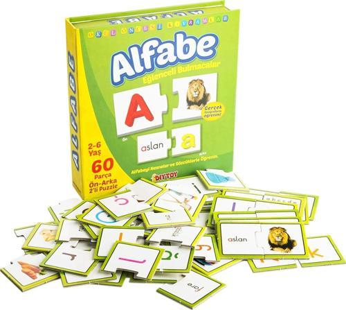 Eğlenceli Alfabe 60 Parça Puzzle Eşleştirme Oyunu