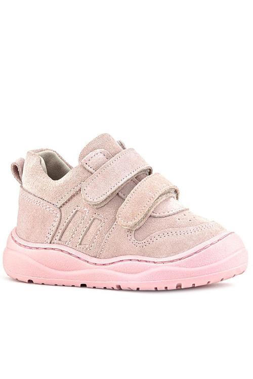 Schaggy Hakiki Deri Pudra Pembe Cırtlı Bebek Spor Ayakkabı