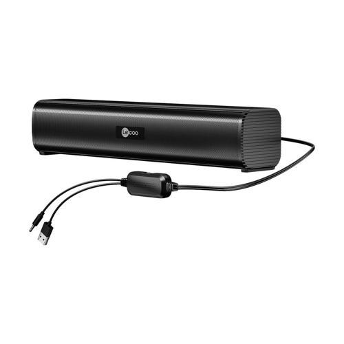 DS107 Kablolu USB/AUX Stereo 6W Soundbar Taşınabilir Hoparlör Siyah