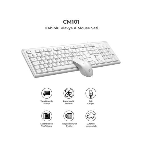 CM101 USB Kablolu Türkçe Q Klavye & Mouse Set