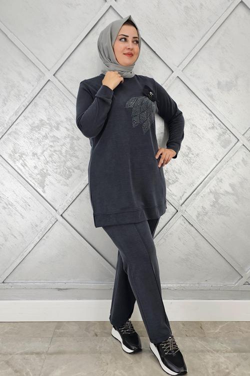 KADIN DİKME VE TAŞ DETAYLI TESETTÜR TAKIM