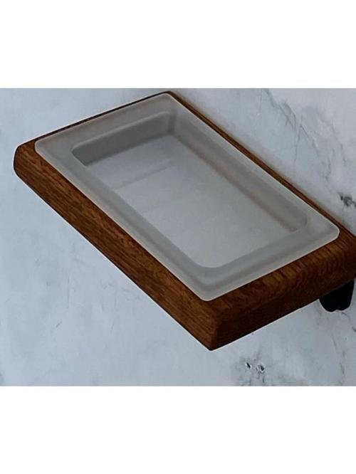 Adnoss Lüks Selvi Sabunluk Siyah Pirinç Ahşap - Ahşap Siyah