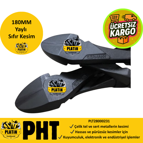 180 mm Ağır Hizmet Tipi Yan Keski – 0 - 3 mm Çelik Tel Kesme – Sıfır Kapanan Yapı plt28000231